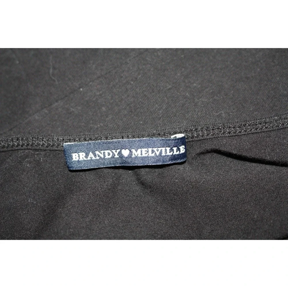 Brandy Melville Dress Womens Small Black Kyran Bodycon Mini Striped Y2K Cotton